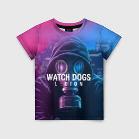 Детская футболка 3D с принтом WATCH DOGS LEGION в Новосибирске, 100% гипоаллергенный полиэфир | прямой крой, круглый вырез горловины, длина до линии бедер, чуть спущенное плечо, ткань немного тянется | Тематика изображения на принте: ded sec | fox | hacker | legion | watch dogs | watch dogs 2 | watch dogs legion | легион | хакер