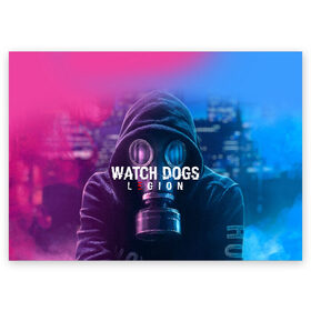 Поздравительная открытка с принтом WATCH DOGS LEGION в Новосибирске, 100% бумага | плотность бумаги 280 г/м2, матовая, на обратной стороне линовка и место для марки
 | Тематика изображения на принте: ded sec | fox | hacker | legion | watch dogs | watch dogs 2 | watch dogs legion | легион | хакер