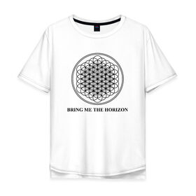 Мужская футболка хлопок Oversize с принтом BRING ME THE HORIZON в Новосибирске, 100% хлопок | свободный крой, круглый ворот, “спинка” длиннее передней части | bmth | bring me the horizon