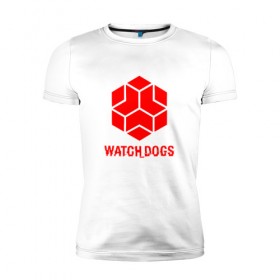 Мужская футболка премиум с принтом WATCH DOGS в Новосибирске, 92% хлопок, 8% лайкра | приталенный силуэт, круглый вырез ворота, длина до линии бедра, короткий рукав | ded sec | hacker | legion | watch dogs | watch dogs 2 | watch dogs legion | легион | хакер