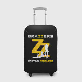 Чехол для чемодана 3D с принтом Brazzers Casting-producer в Новосибирске, 86% полиэфир, 14% спандекс | двустороннее нанесение принта, прорези для ручек и колес | adults | brazzers | casting | girls | inscription | logo | movies | producer | silhouette | studio | девушки | кастинг | логотип | надпись | продюсер | силуэт | студия | фильмы