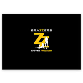 Поздравительная открытка с принтом Brazzers Casting-producer в Новосибирске, 100% бумага | плотность бумаги 280 г/м2, матовая, на обратной стороне линовка и место для марки
 | Тематика изображения на принте: adults | brazzers | casting | girls | inscription | logo | movies | producer | silhouette | studio | девушки | кастинг | логотип | надпись | продюсер | силуэт | студия | фильмы