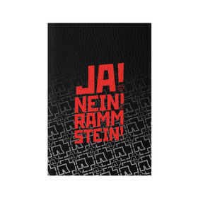 Обложка для паспорта матовая кожа с принтом RAMMSTEIN (НА СПИНЕ) в Новосибирске, натуральная матовая кожа | размер 19,3 х 13,7 см; прозрачные пластиковые крепления | rammstein | рамштайн