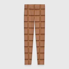 Леггинсы 3D с принтом Плитка Шоколада  в Новосибирске, 80% полиэстер, 20% эластан | Эластичный пояс, зауженные к низу, низкая посадка | brown. | chocolate bar | food | еда | коричневый | плитка шоколада | шоколад | шоколадка