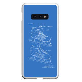 Чехол для Samsung S10E с принтом Patent - hocey в Новосибирске, Силикон | Область печати: задняя сторона чехла, без боковых панелей | patent | зима | игра | идея | история | коньки | лёд | патент | разработка | сибирь | спорт | хокей | хоккей | чертеж | чертежи
