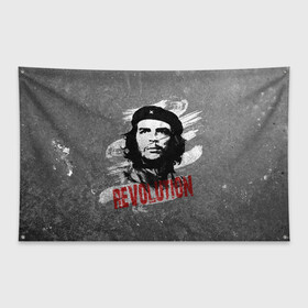 Флаг-баннер с принтом Че Гевара в Новосибирске, 100% полиэстер | размер 67 х 109 см, плотность ткани — 95 г/м2; по краям флага есть четыре люверса для крепления | che | che guevara | cuba | ernesto guevara | guerrilla | revolution | viva la | viva la revolution | история | куба | партизан | революция | свобода | че | че гевара | чегевара