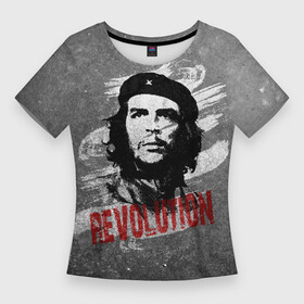 Женская футболка 3D Slim с принтом Че Гевара в Новосибирске,  |  | che | che guevara | cuba | ernesto guevara | guerrilla | revolution | viva la | viva la revolution | история | куба | партизан | революция | свобода | че | че гевара | чегевара