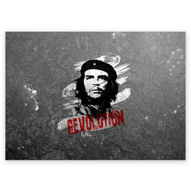 Поздравительная открытка с принтом Че Гевара в Новосибирске, 100% бумага | плотность бумаги 280 г/м2, матовая, на обратной стороне линовка и место для марки
 | che | che guevara | cuba | ernesto guevara | guerrilla | revolution | viva la | viva la revolution | история | куба | партизан | революция | свобода | че | че гевара | чегевара