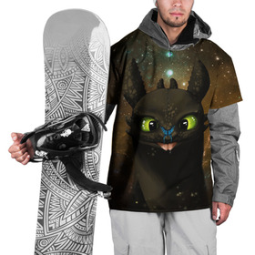 Накидка на куртку 3D с принтом Night Fury в Новосибирске, 100% полиэстер |  | Тематика изображения на принте: how to train your dragon | night fury | беззубик | дракон | как приручить дракона | ночная фурия