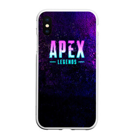 Чехол для iPhone XS Max матовый с принтом Apex Legends Neon logo в Новосибирске, Силикон | Область печати: задняя сторона чехла, без боковых панелей | apex | apex legends | bangalor | bloodhound | caustic | crypto | gibraltar | legends | lifeline | logo | mirage | neon | pathfinder | titanfall | watson | wraith | апекс | неон