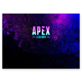 Поздравительная открытка с принтом Apex Legends. Neon logo в Новосибирске, 100% бумага | плотность бумаги 280 г/м2, матовая, на обратной стороне линовка и место для марки
 | Тематика изображения на принте: apex | apex legends | bangalor | bloodhound | caustic | crypto | gibraltar | legends | lifeline | logo | mirage | neon | pathfinder | titanfall | watson | wraith | апекс | неон