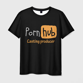 Мужская футболка 3D с принтом Porn hab Casting-producer в Новосибирске, 100% полиэфир | прямой крой, круглый вырез горловины, длина до линии бедер | Тематика изображения на принте: adults | casting | inscription | logo | movies | producer | studio | кастинг | логотип | надпись | продюсер | студия | фильмы