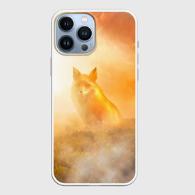 Чехол для iPhone 13 Pro Max с принтом Лисичка в тумане в Новосибирске,  |  | animals | forest | fox | арт | животное | лес | лиса | лисичка | облака | рисунок | рыжая лиса | туман