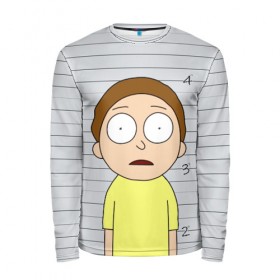 Мужской лонгслив 3D с принтом Morty is in prison в Новосибирске, 100% полиэстер | длинные рукава, круглый вырез горловины, полуприлегающий силуэт | Тематика изображения на принте: c 137 | morty | morty smith | portal | rick | rick and morty | rick sanchez | sanchez | smith | морти | морти смит | портал | рик | рик и морти | рик санчез | санчез | смит