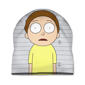 Шапка 3D с принтом Morty is in prison в Новосибирске, 100% полиэстер | универсальный размер, печать по всей поверхности изделия | c 137 | morty | morty smith | portal | rick | rick and morty | rick sanchez | sanchez | smith | морти | морти смит | портал | рик | рик и морти | рик санчез | санчез | смит