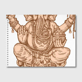 Альбом для рисования с принтом Ганеш в Новосибирске, 100% бумага
 | матовая бумага, плотность 200 мг. | Тематика изображения на принте: бог. индуизм | буддизм | ганеш | ганеша | индия | кришна | мифология | оберег | ом | слон | талисман