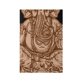 Обложка для паспорта матовая кожа с принтом Ганеш в Новосибирске, натуральная матовая кожа | размер 19,3 х 13,7 см; прозрачные пластиковые крепления | Тематика изображения на принте: бог. индуизм | буддизм | ганеш | ганеша | индия | кришна | мифология | оберег | ом | слон | талисман