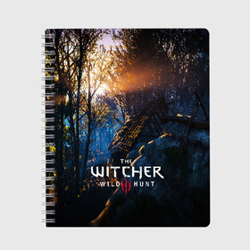 Тетрадь с принтом THE WITCHER 3WILD HUNT в Новосибирске, 100% бумага | 48 листов, плотность листов — 60 г/м2, плотность картонной обложки — 250 г/м2. Листы скреплены сбоку удобной пружинной спиралью. Уголки страниц и обложки скругленные. Цвет линий — светло-серый
 | cd projekt red | ciri | game | geralt | geralt of rivia | gwynbleidd | the witcher | the witcher 3: wild hunt | ведьмак | ведьмак 3: дикая охота | геральт | геральт из ривии | цири | цирилла