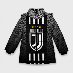 Зимняя куртка для девочек 3D с принтом JUVENTUS в Новосибирске, ткань верха — 100% полиэстер; подклад — 100% полиэстер, утеплитель — 100% полиэстер. | длина ниже бедра, удлиненная спинка, воротник стойка и отстегивающийся капюшон. Есть боковые карманы с листочкой на кнопках, утяжки по низу изделия и внутренний карман на молнии. 

Предусмотрены светоотражающий принт на спинке, радужный светоотражающий элемент на пуллере молнии и на резинке для утяжки. | 2019 | 2020 | cr7 | cristiano ronaldo | juve | juventus | juvi. | ronaldo | криро | криш | криштиано | криштиану | роналдо | роналду | футбольная | юве | ювентус | юви