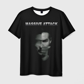 Мужская футболка 3D с принтом Massive attack в Новосибирске, 100% полиэфир | прямой крой, круглый вырез горловины, длина до линии бедер | 100 suns | dance | electronic | masive atack | masive attack | mezannine | one point six | tricky | trip hop | triphop | мэссив аттак