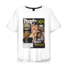 Мужская футболка хлопок Oversize с принтом Lady GAGA в Новосибирске, 100% хлопок | свободный крой, круглый ворот, “спинка” длиннее передней части | lady gaga | знаменитости | леди гага | музыка | поп