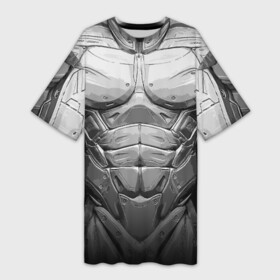 Платье-футболка 3D с принтом Crysis Экзоскелет в Новосибирске,  |  | crysis | style | бронь | броня | внешность | доспехи | костюм | крайзис | крайсис | кризис | крисис | мышцы | облик | пресс | робот | скин | тело | титан | торс | экзоскелет