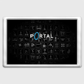 Магнит 45*70 с принтом Portal icons в Новосибирске, Пластик | Размер: 78*52 мм; Размер печати: 70*45 | half life | головоломка | иконки | пиктограммы | портал | телепорт