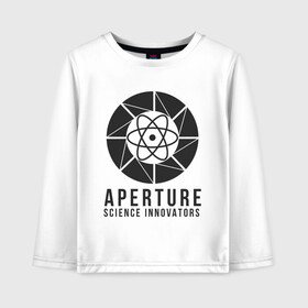 Детский лонгслив хлопок с принтом APERTURE lab. в Новосибирске, 100% хлопок | круглый вырез горловины, полуприлегающий силуэт, длина до линии бедер | aperture | aperture science innovators | game | portal | portal 2