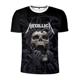 Мужская футболка 3D спортивная с принтом Metallica в Новосибирске, 100% полиэстер с улучшенными характеристиками | приталенный силуэт, круглая горловина, широкие плечи, сужается к линии бедра | metalica | metallica | группа | джеймс хэтфилд | кирк хэмметт | ларс ульрих | метал | металика | металлика | миталика | музыка | роберт трухильо | рок | трэш | трэшметал | хард | хеви