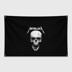 Флаг-баннер с принтом Metallica в Новосибирске, 100% полиэстер | размер 67 х 109 см, плотность ткани — 95 г/м2; по краям флага есть четыре люверса для крепления | metalica | metallica | группа | джеймс хэтфилд | кирк хэмметт | ларс ульрих | метал | металика | металлика | миталика | музыка | роберт трухильо | рок | трэш | трэшметал | хард | хеви
