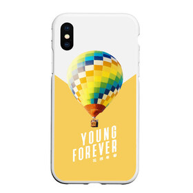 Чехол для iPhone XS Max матовый с принтом BTS Young Forever в Новосибирске, Силикон | Область печати: задняя сторона чехла, без боковых панелей | Тематика изображения на принте: balloon | bangtan boys | beyond the scene | boyband | boys | bts | chin | chonguk | edm | emblem | hip hop | jimin | jj hope | k pop | logo | rb | rm | shuga | south korean | wee | бойбенд | ви | воздушный шар | джей хоуп | логотип | мальчики | сюга