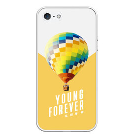 Чехол для iPhone 5/5S матовый с принтом BTS Young Forever в Новосибирске, Силикон | Область печати: задняя сторона чехла, без боковых панелей | Тематика изображения на принте: balloon | bangtan boys | beyond the scene | boyband | boys | bts | chin | chonguk | edm | emblem | hip hop | jimin | jj hope | k pop | logo | rb | rm | shuga | south korean | wee | бойбенд | ви | воздушный шар | джей хоуп | логотип | мальчики | сюга