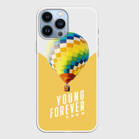 Чехол для iPhone 13 Pro Max с принтом BTS Young Forever в Новосибирске,  |  | Тематика изображения на принте: balloon | bangtan boys | beyond the scene | boyband | boys | bts | chin | chonguk | edm | emblem | hip hop | jimin | jj hope | k pop | logo | rb | rm | shuga | south korean | wee | бойбенд | ви | воздушный шар | джей хоуп | логотип | мальчики | сюга