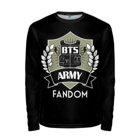 Мужской лонгслив 3D с принтом BTS Army Fandom в Новосибирске, 100% полиэстер | длинные рукава, круглый вырез горловины, полуприлегающий силуэт | Тематика изображения на принте: army | bangtan boys | beyond the scene | boys | bts | chin | edm | emblem | fandom | fans | hieroglyphs | hip hop | jimin | k pop | logo | rainbow | rb | rm | south korean | армия | бойбенд | ви | джей хоуп | иероглифы | логотип | мальчики | радуга 