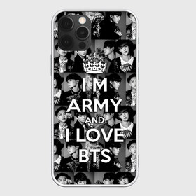 Чехол для iPhone 12 Pro Max с принтом I am army and I lover BTS в Новосибирске, Силикон |  | Тематика изображения на принте: bangtan boys | beyond the scene | boyband | boys | bts | chin | chonguk | collage | crown | edm | flowers | hip hop | jimin | jj hope | k pop | photo | r  b | rm | south korean | suga | wee | бойбенд | ви | джей хоуп | коллаж | корона | мальчики | с