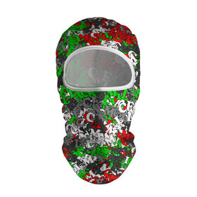 Балаклава 3D с принтом Камуфляж с буквами FCLM в Новосибирске, 100% полиэстер, ткань с особыми свойствами — Activecool | плотность 150–180 г/м2; хорошо тянется, но при этом сохраняет форму. Закрывает шею, вокруг отверстия для глаз кайма. Единый размер | Тематика изображения на принте: зеленый | клуб | красно зеленый | красный | локо | локомотив | москва | паттерн