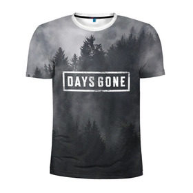 Мужская футболка 3D спортивная с принтом Days Gone в Новосибирске, 100% полиэстер с улучшенными характеристиками | приталенный силуэт, круглая горловина, широкие плечи, сужается к линии бедра | days gone | игра | лес | лого