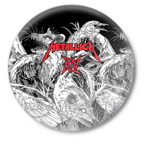 Значок с принтом Metallica в Новосибирске,  металл | круглая форма, металлическая застежка в виде булавки | american | angry | emblem | james hetfield | kirk hammett | la | live | logo | metal band | metallica | rats | ravens | zombies | американская | вороны | джеймс хетфилд | живые | злые | зомби | кирк хэмметт | крысы | ларс ульрих | логотип | мета