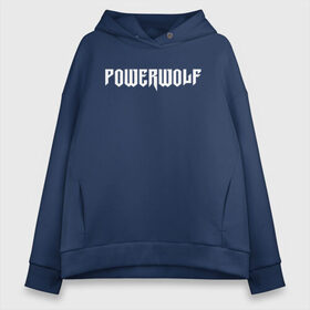 Женское худи Oversize хлопок с принтом POWERWOLF в Новосибирске, френч-терри — 70% хлопок, 30% полиэстер. Мягкий теплый начес внутри —100% хлопок | боковые карманы, эластичные манжеты и нижняя кромка, капюшон на магнитной кнопке | powerwolf | wolf