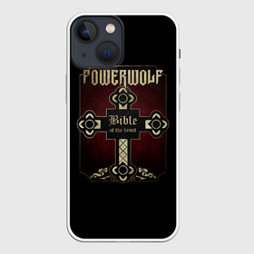 Чехол для iPhone 13 mini с принтом Powerwolf Bible в Новосибирске,  |  | powerwolf | метал | повервольф | повервульф | рок