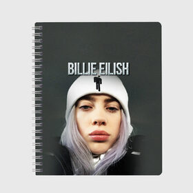 Тетрадь с принтом BILLIE EILISH в Новосибирске, 100% бумага | 48 листов, плотность листов — 60 г/м2, плотность картонной обложки — 250 г/м2. Листы скреплены сбоку удобной пружинной спиралью. Уголки страниц и обложки скругленные. Цвет линий — светло-серый
 | ayelish | bad guy | bellyache | bilie eilish | bilie elish | billie | billie eilish | eilish | electronic | elish | music | били айлиш | билли айлиш | эйлиш | элиш