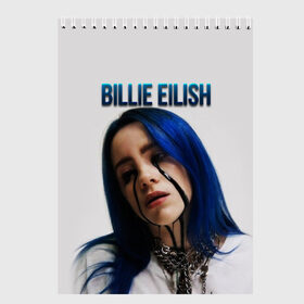 Скетчбук с принтом BILLIE EILISH в Новосибирске, 100% бумага
 | 48 листов, плотность листов — 100 г/м2, плотность картонной обложки — 250 г/м2. Листы скреплены сверху удобной пружинной спиралью | ayelish | bad guy | bellyache | bilie eilish | bilie elish | billie | billie eilish | eilish | electronic | elish | music | били айлиш | билли айлиш | эйлиш | элиш