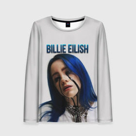 Женский лонгслив 3D с принтом BILLIE EILISH в Новосибирске, 100% полиэстер | длинные рукава, круглый вырез горловины, полуприлегающий силуэт | ayelish | bad guy | bellyache | bilie eilish | bilie elish | billie | billie eilish | eilish | electronic | elish | music | били айлиш | билли айлиш | эйлиш | элиш