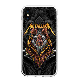 Чехол для iPhone XS Max матовый с принтом Metallica в Новосибирске, Силикон | Область печати: задняя сторона чехла, без боковых панелей | american | bat | bones | emblem | fangs | james hetfield | kirk hammett | metal band | metallica | mouse | music | rock | vampire | американская | вампир | джеймс хетфилд | кирк хэмметт | клыки | кости | ларс ульрих | летучая | метал группа | мет