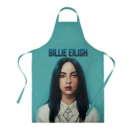 Фартук 3D с принтом BILLIE EILISH в Новосибирске, 100% полиэстер | общий размер — 65 х 85 см, ширина нагрудника — 26 см, горловина — 53 см, длина завязок — 54 см, общий обхват в поясе — 173 см. Принт на завязках и на горловине наносится с двух сторон, на основной части фартука — только с внешней стороны | ayelish | bad guy | bellyache | bilie eilish | bilie elish | billie | billie eilish | eilish | electronic | elish | music | били айлиш | билли айлиш | эйлиш | элиш