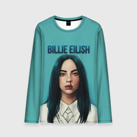 Мужской лонгслив 3D с принтом BILLIE EILISH в Новосибирске, 100% полиэстер | длинные рукава, круглый вырез горловины, полуприлегающий силуэт | Тематика изображения на принте: ayelish | bad guy | bellyache | bilie eilish | bilie elish | billie | billie eilish | eilish | electronic | elish | music | били айлиш | билли айлиш | эйлиш | элиш