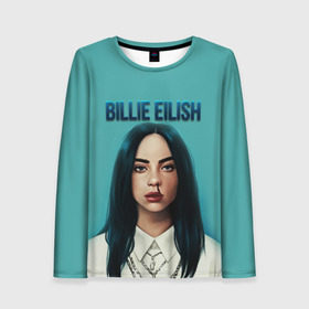 Женский лонгслив 3D с принтом BILLIE EILISH в Новосибирске, 100% полиэстер | длинные рукава, круглый вырез горловины, полуприлегающий силуэт | ayelish | bad guy | bellyache | bilie eilish | bilie elish | billie | billie eilish | eilish | electronic | elish | music | били айлиш | билли айлиш | эйлиш | элиш