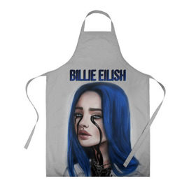 Фартук 3D с принтом BILLIE EILISH в Новосибирске, 100% полиэстер | общий размер — 65 х 85 см, ширина нагрудника — 26 см, горловина — 53 см, длина завязок — 54 см, общий обхват в поясе — 173 см. Принт на завязках и на горловине наносится с двух сторон, на основной части фартука — только с внешней стороны | ayelish | bad guy | bellyache | bilie eilish | bilie elish | billie | billie eilish | eilish | electronic | elish | music | били айлиш | билли айлиш | эйлиш | элиш