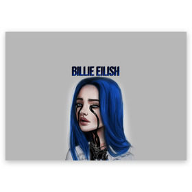 Поздравительная открытка с принтом BILLIE EILISH в Новосибирске, 100% бумага | плотность бумаги 280 г/м2, матовая, на обратной стороне линовка и место для марки
 | ayelish | bad guy | bellyache | bilie eilish | bilie elish | billie | billie eilish | eilish | electronic | elish | music | били айлиш | билли айлиш | эйлиш | элиш