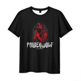 Мужская футболка 3D с принтом Powerwolf в Новосибирске, 100% полиэфир | прямой крой, круглый вырез горловины, длина до линии бедер | powerwolf | метал | повервольф | повервульф | рок